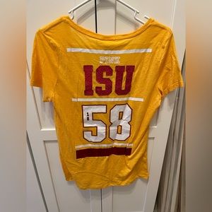 Victorias Secret Pink Iowa State yellow sequin shirt sleeve top